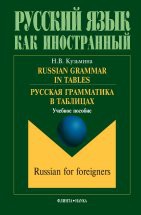 Russian Grammar in Tables. Русская грамматика в таблицах: учеб. пособие Учебное пособие представляет собой справочник, в доступной форме освещающий трудности русской грамматики. Таблицы пособия включают в себя значения, образование и изменение различных частей речи....